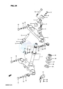 DR200 (E24) drawing STEERING STEM (MODEL G)