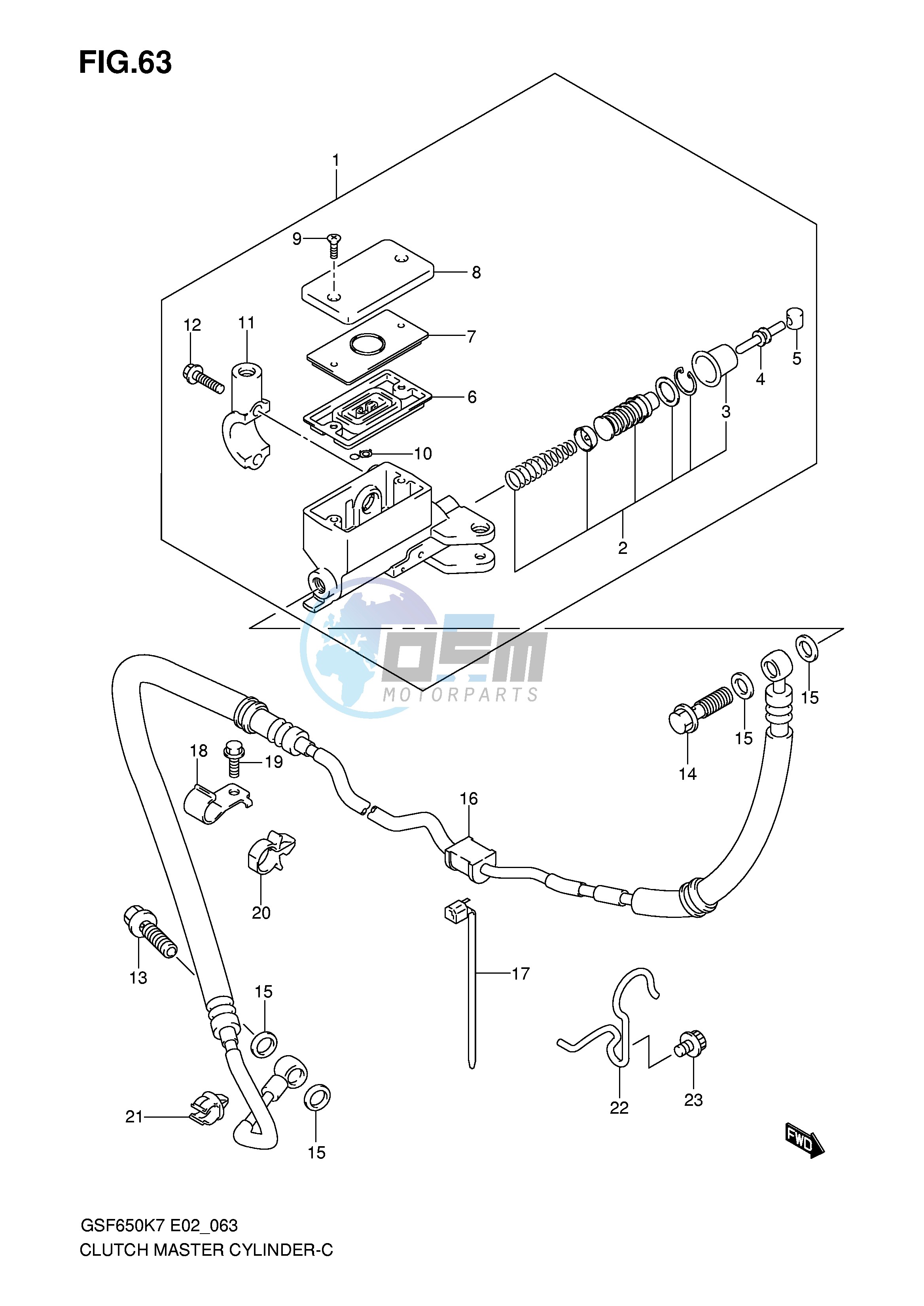 CLUTCH MASTER CYLINDER (GSF650K7 UK7 AK7 UAK7 K8 UK8 AK8 UAK8)