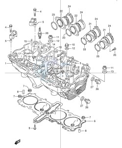 GSX1200 (E4) drawing CYLINDER HEAD