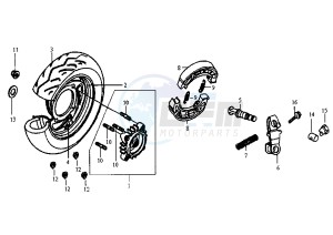 RED DEVIL - 50 cc drawing REAR WHEEL