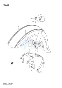 VL800 (E2) VOLUSIA drawing FRONT FENDER (VL800CL1 E24)