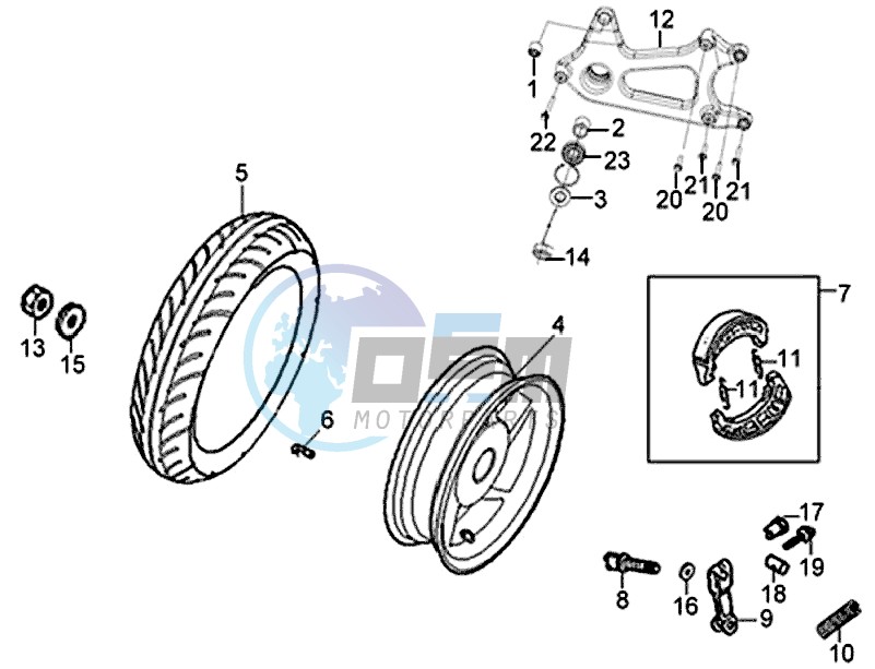 REAR WHEEL / X'PRO 50 (45 KM/H) (AE05W4-EU) (L4-M1)