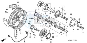 VFR800A9 Ireland - (EK / ABS MME) drawing REAR WHEEL