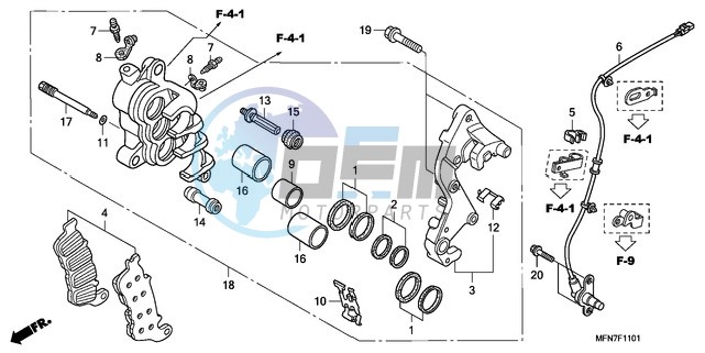 R. FRONT BRAKE CALIPER (CB1000RA)