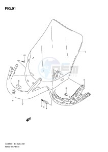 AN650 (E3-E28) Burgman drawing WIND SCREEN (AN650L1 E3)