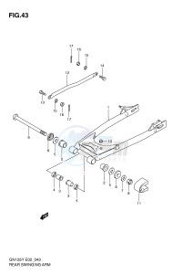 GN125 (E2) drawing REAR SWINGING ARM