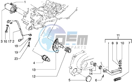 Starting motor-starter lever