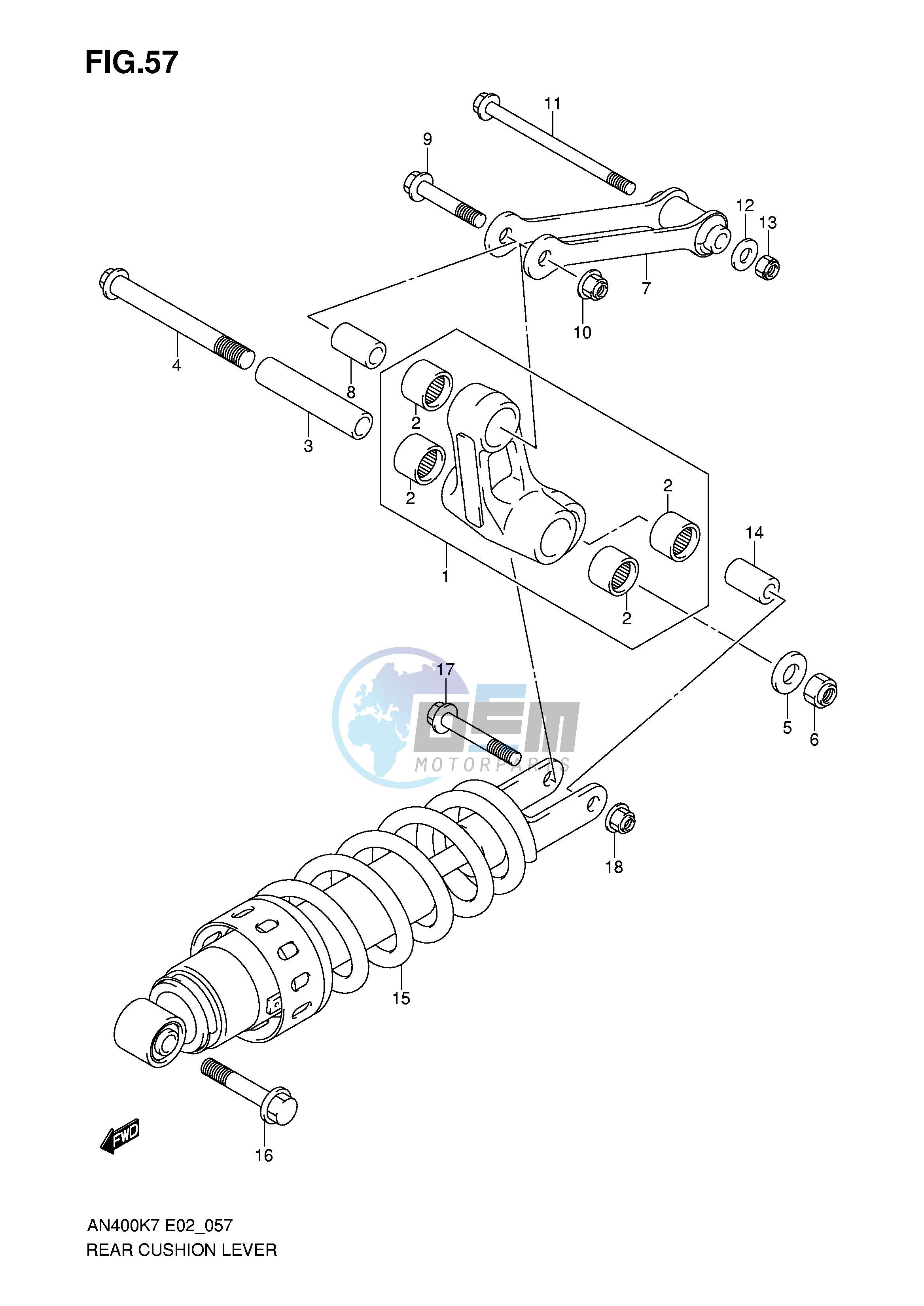 REAR CUSHION LEVER