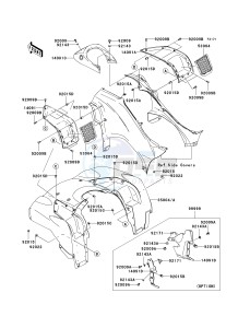 KVF 750 C [BRUTE FORCE 750 4X4I] (C6F-C7F) C7F drawing FRONT FENDER-- S- -