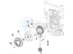 Fly 50 4T 2V 25-30Km/h drawing Flywheel magneto