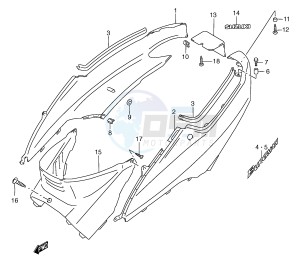 AN250 (E2) Burgman drawing FRAME COVER (MODEL Y)