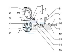 PX 125 30 Anni drawing Rear brake - Brake jaw