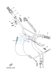 TT-R125 TT-R125LWE (2PT3) drawing STEERING HANDLE & CABLE