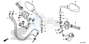 NC750DE Integra - NC750D Europe Direct - (ED) drawing SWITCH/ CABLE/ MIRROR