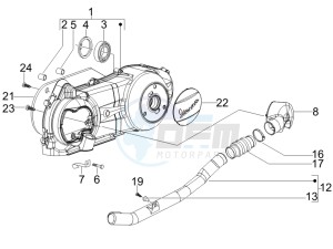 LX 150 4T E3 drawing Crankcase cover and cooling