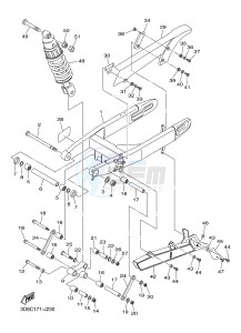 XVS1300A MIDNIGHT STAR (11C9) drawing REAR ARM & SUSPENSION