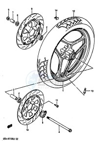 GSX-R1100 (G-H-J) drawing FRONT WHEEL (MODEL H)