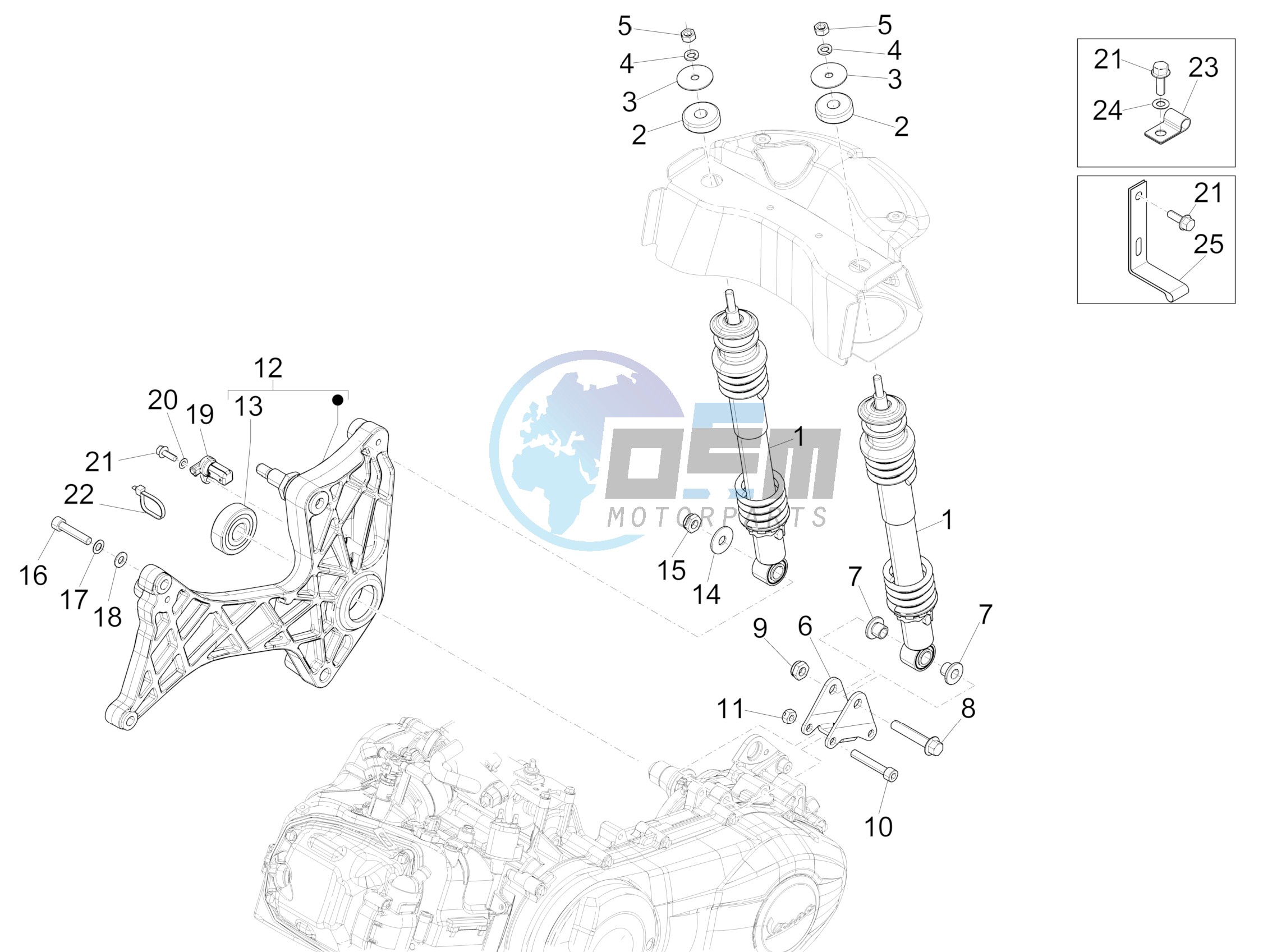 Rear suspension - Shock absorber/s