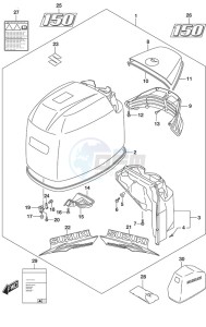 DF 150 drawing Engine Cover (White)