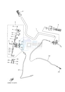 YFM700FWBD YFM70KPXH KODIAK 700 EPS (2SME) drawing STEERING HANDLE & CABLE