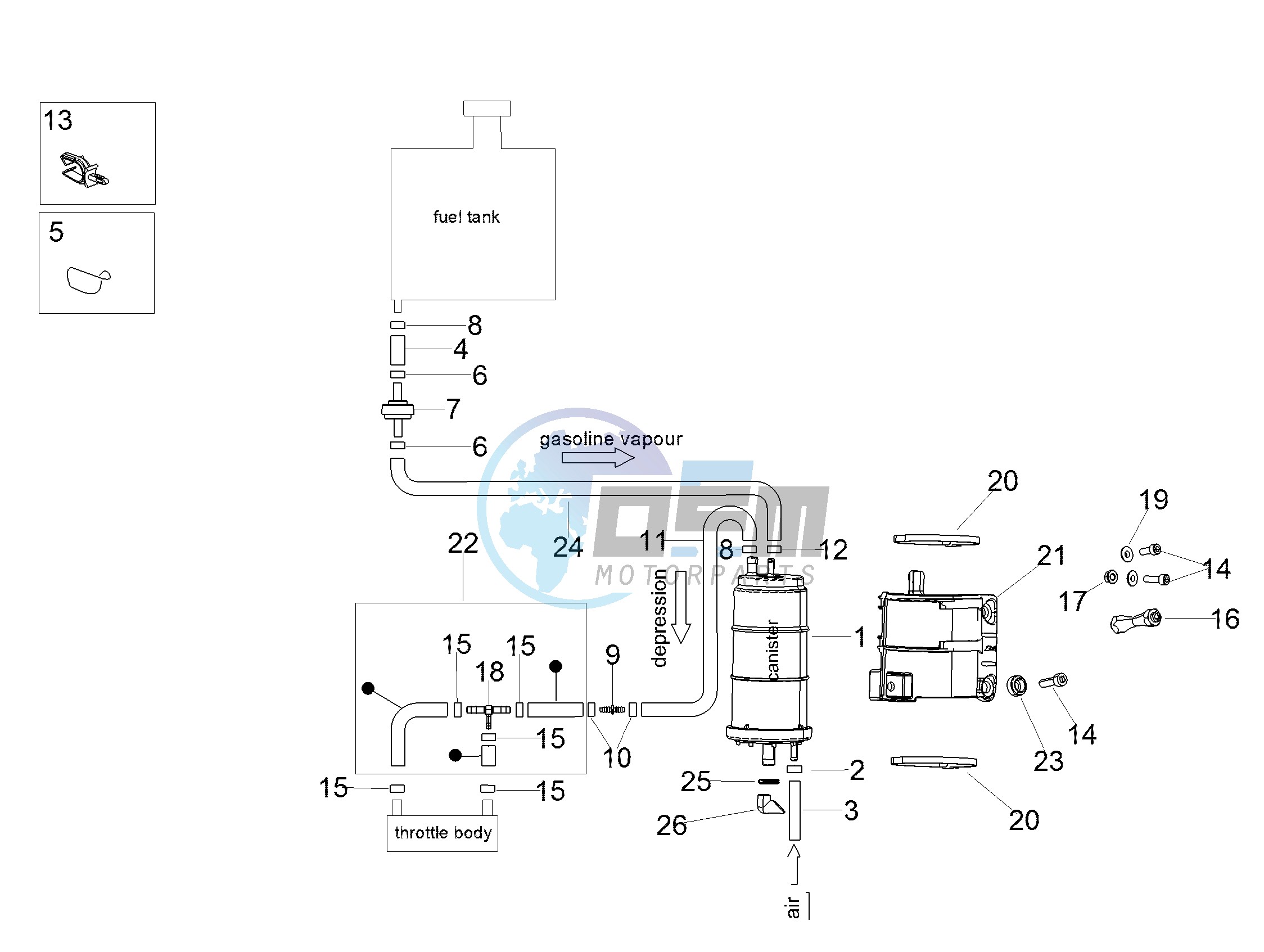 Fuel vapour recover system