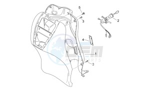 Scarabeo 50 2t e2 (eng. piaggio) drawing Front body V - Internal shield