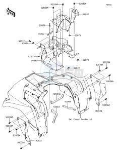 BRUTE FORCE 750 4x4i EPS KVF750HHF EU drawing Flap