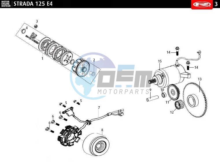 CLUTCH - START ENGINE - STATOR