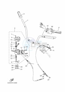 YFM700FWAD YFM7NGPLK (B4FR) drawing STEERING HANDLE & CABLE