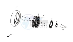 GTS 300I ABS L6 drawing FRONT WHEEL