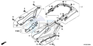 ST1300AE Pan Europoean - ST1300 UK - (E) drawing SIDE COVER/REAR COWL