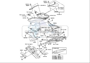 ZX-10R NINJA - 1000 cc (EU) drawing REAR FAIRING