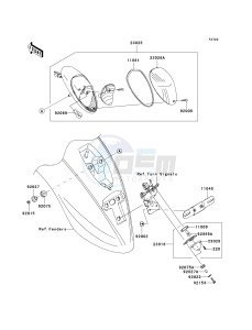 VN 900 D[VULCAN 900 CLASSIC LT] (6F-9F) D7F drawing TAILLIGHT-- S- ---  - JKAVN2D1 7A011496- -