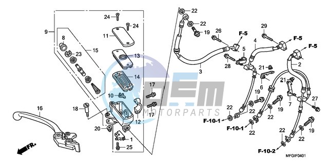 FR. BRAKE MASTER CYLINDER (CB600FA/FA3)