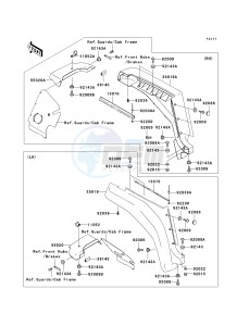 KAF 620 G [MULE 3000] (G6F-G8F) G7F drawing FRONT FENDER-- S- -