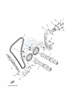 MT-03 MTN320-A (B9A8) drawing CAMSHAFT & CHAIN