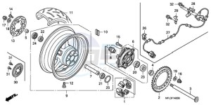 CBR1000RA9 Korea - (KO / ABS MME) drawing REAR WHEEL