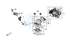 GTS 300I ABS L7 drawing INLET /  FUEL INJECTOR /  THROTTLE VALVE