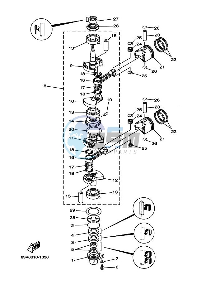 CRANKSHAFT--PISTON