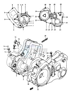 LT-F250 1997 drawing CRANKCASE COVER