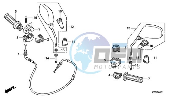 SWITCH/CABLE/MIRROR (SH1259/1509)