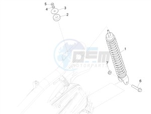 ZIP 50 4T NOABS E4 (EMEA) drawing Rear suspension - Shock absorber/s