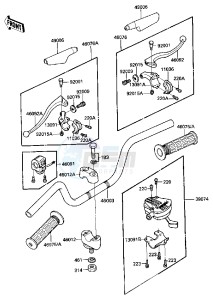 KLT 250 C [PRAIRIE] (C2-C3) [PRAIRIE] drawing HANDLEBAR -- 84-85 C2_C3- -