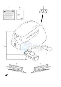 DF 9.9A drawing Engine Cover Non-Remote Control