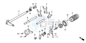 CR80R drawing SHIFT DRUM/SHIFT FORK