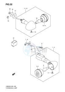 VZ800 (E2) MARAUDER drawing TURNSIGNAL FRONT & REAR LAMP