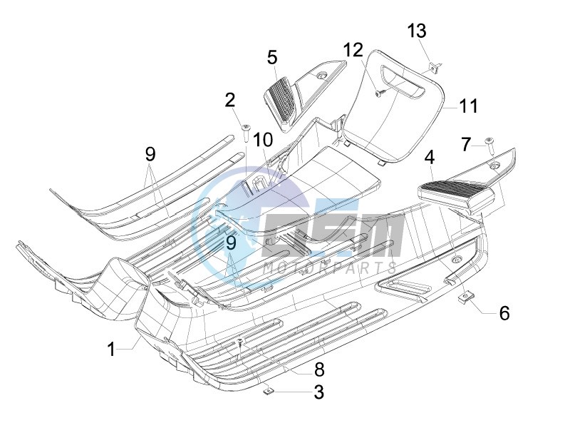 Central cover - Footrests