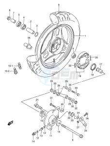 AE50 (E28) drawing FRONT WHEEL (AE50RP RR RS RT RV)