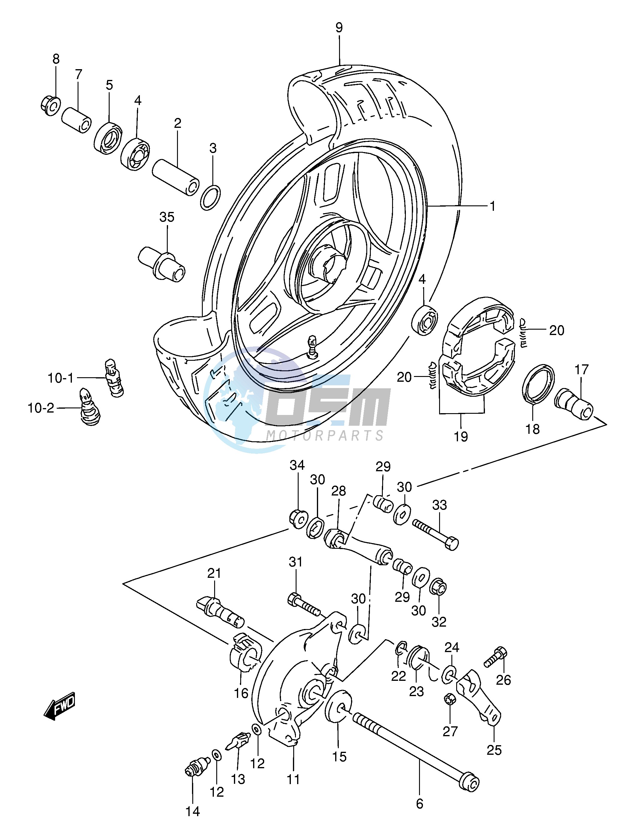 FRONT WHEEL (AE50RP RR RS RT RV)