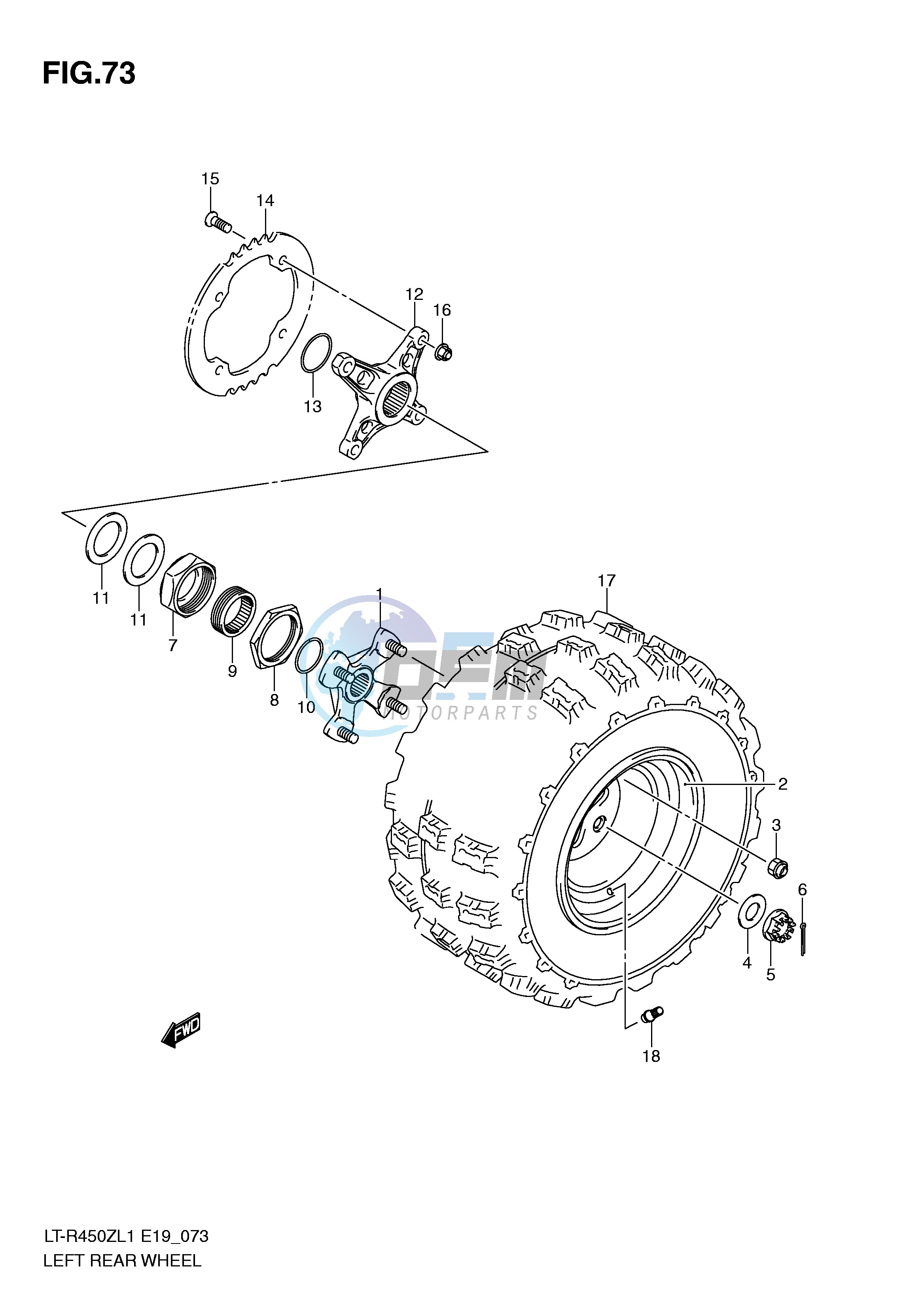 LEFT REAR WHEEL (LT-R450L1 E19)